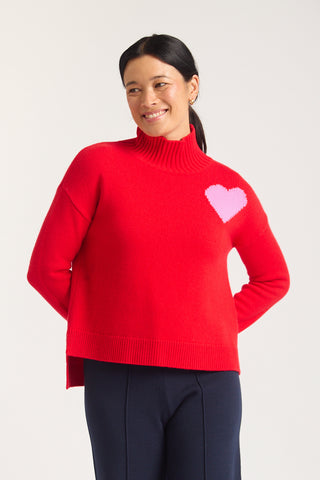 Ronnie Merino Cashmere Polo In Fire Engine