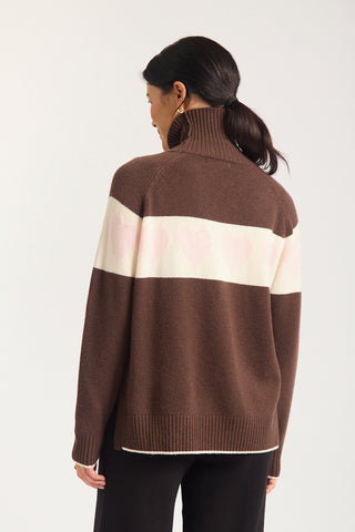 Bailey Merino Cashmere Sweater In Chocolate