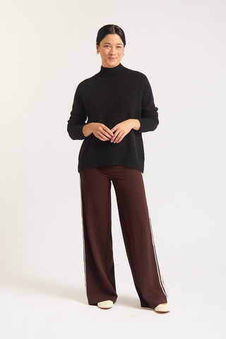 Fifi Cashmere Polo Sweater In Black