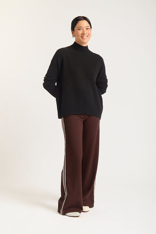 Fifi Cashmere Polo Sweater In Black