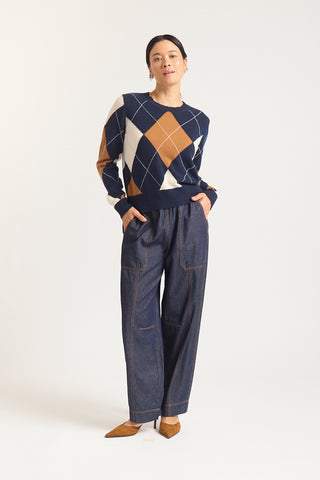 Henrietta Cashmere Sweater In Midnight Navy