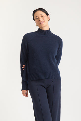 Bebe Cashmere Polo In Midnight Navy