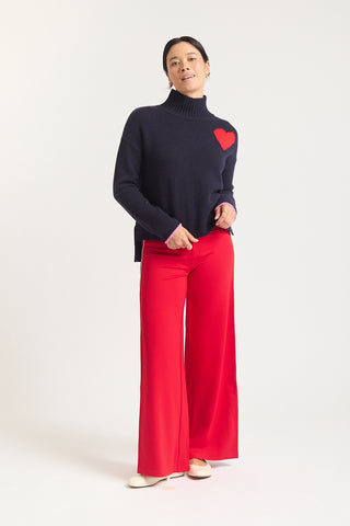 Ronnie Merino Cashmere Polo In Officer Navy