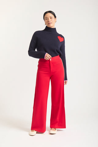 Ronnie Merino Cashmere Polo In Officer Navy