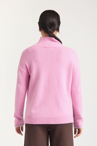 Ronnie Merino Cashmere Polo In Pink