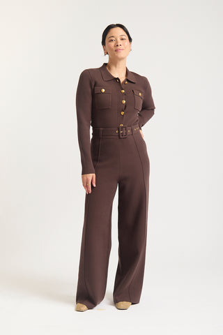 Hamilton Crepe Pant  In Chocolate