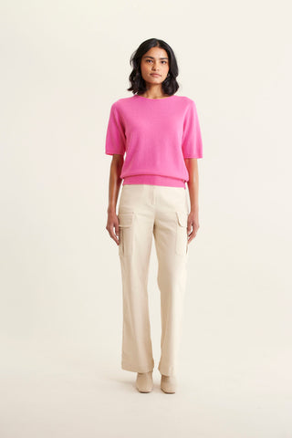 Marcie Cashmere Top In Electric Pink