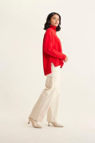Toastie Merino Cashmere Polo In Fire Engine
