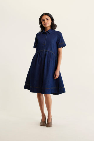 Maxine Denim Dress In Indigo