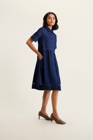 Maxine Denim Dress In Indigo