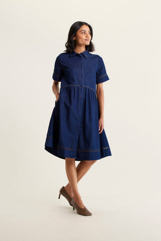 Maxine Denim Dress In Indigo