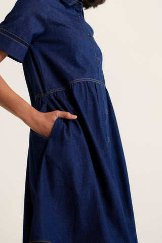 Maxine Denim Dress In Indigo