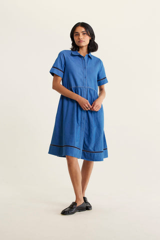 Maxine Denim Dress In Denim Wash