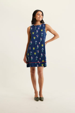 Jodie Dress in Navy Lily Print