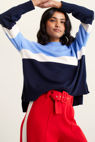 Skyline Cotton Cashmere Sweater In Cornflower