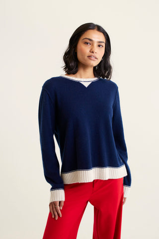 Boyfriend Cashmere Sweater In Midnight Navy