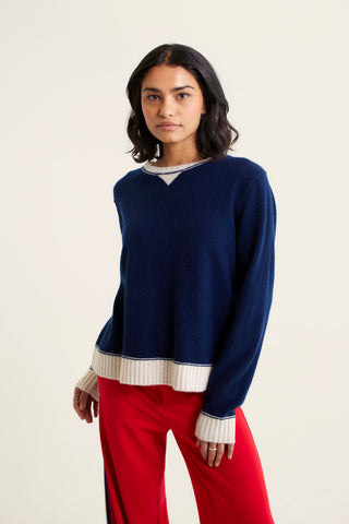 Boyfriend Cashmere Sweater In Midnight Navy