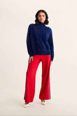 Rose Cashmere Polo In Navy