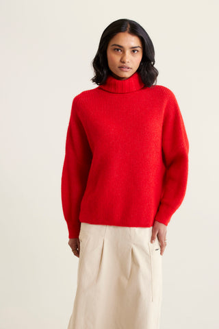 Pascale Alpaca Polo in Fire Engine