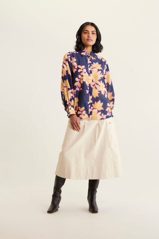 Soho Cotton Silk Shirt In Navy Lulu Print