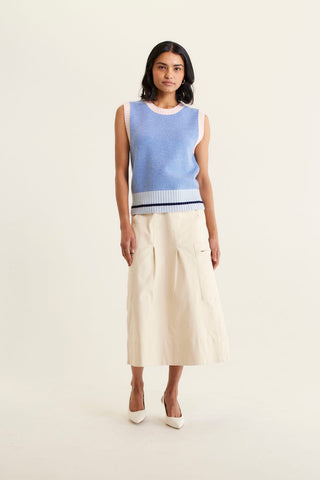 Lexington Merino Cashmere Vest In Denim