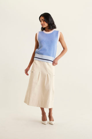 Lexington Merino Cashmere Vest In Denim