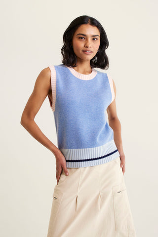 Lexington Merino Cashmere Vest In Denim
