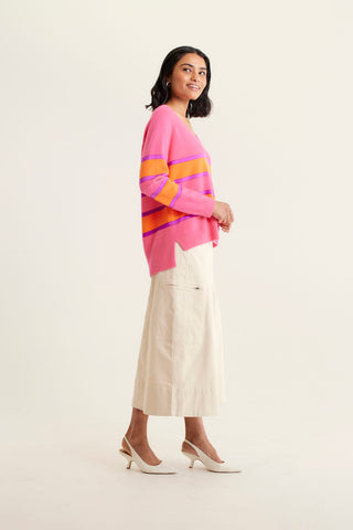 Brooklyn Cashmere Sweater In Electric Pink