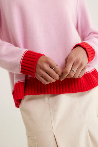 Boyfriend Cashmere Sweater In Blossom