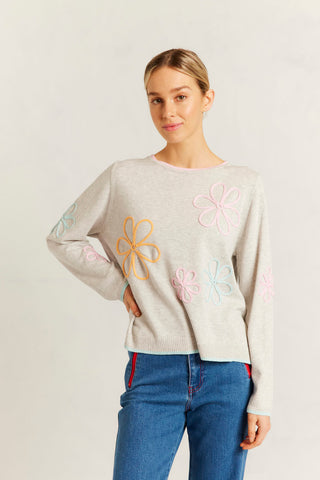 Bianca Cotton Sweater in Grey