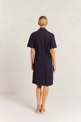 Avery Pima Cotton Dress in Navy