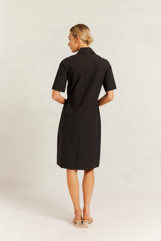 Avery Pima Cotton Dress in Black