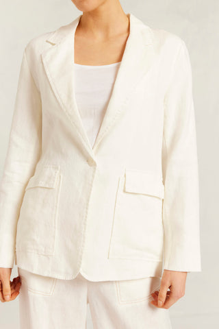 Devon Linen Blazer in Ivory