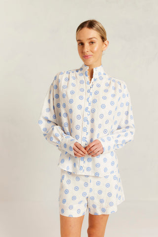 Rosemary Posy Print Shirt in Bluebell