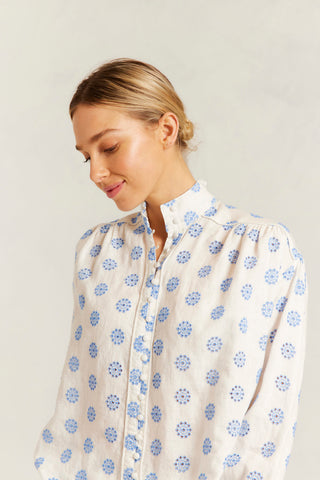 Rosemary Posy Print Shirt in Bluebell