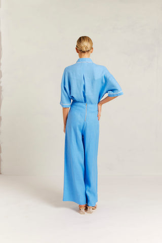 Atlas Linen Pant in Cornflower