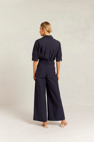 Rowena Pima Cotton Pant in Navy