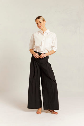 Rowena Pima Cotton Pant in Black