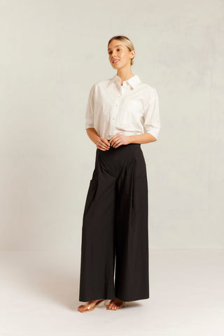 Rowena Pima Cotton Pant in Black