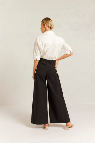 Rowena Pima Cotton Pant in Black