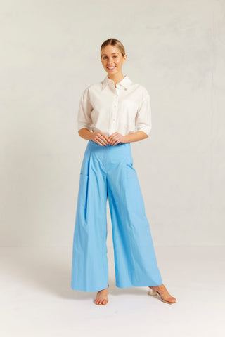 Rowena Pima Cotton Pant in Cornflower