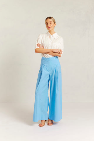 Rowena Pima Cotton Pant in Cornflower