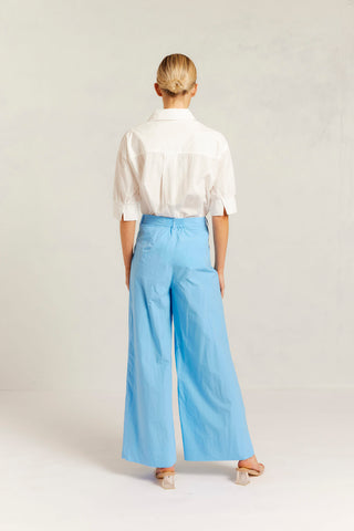 Rowena Pima Cotton Pant in Cornflower