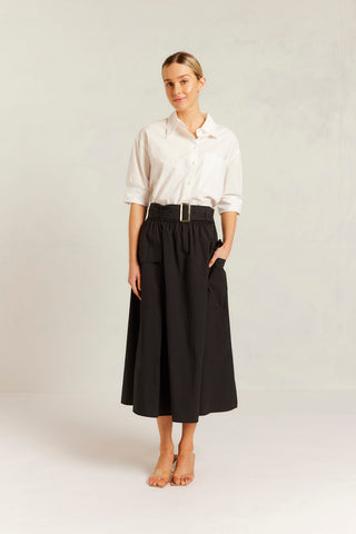 Valora Pima Cotton Skirt in Black