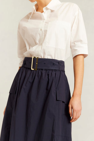 Valora Pima Cotton Skirt in Navy