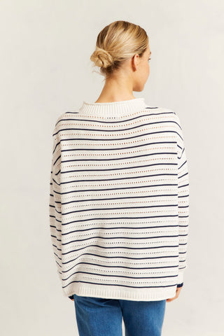 Alyssa Cotton Knit Sweater in Ivory