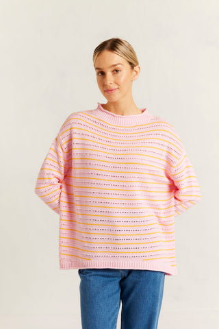 Alyssa Cotton Knit Sweater in Floss