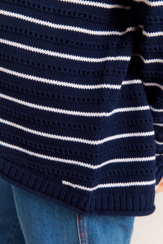 Alyssa Cotton Knit Sweater in Ink