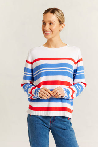 Fiorella Cotton Knit Sweater in Sailor