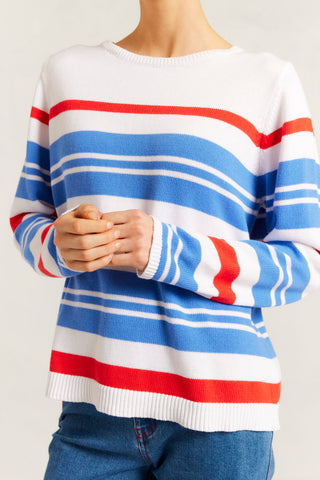 Fiorella Cotton Knit Sweater in Sailor